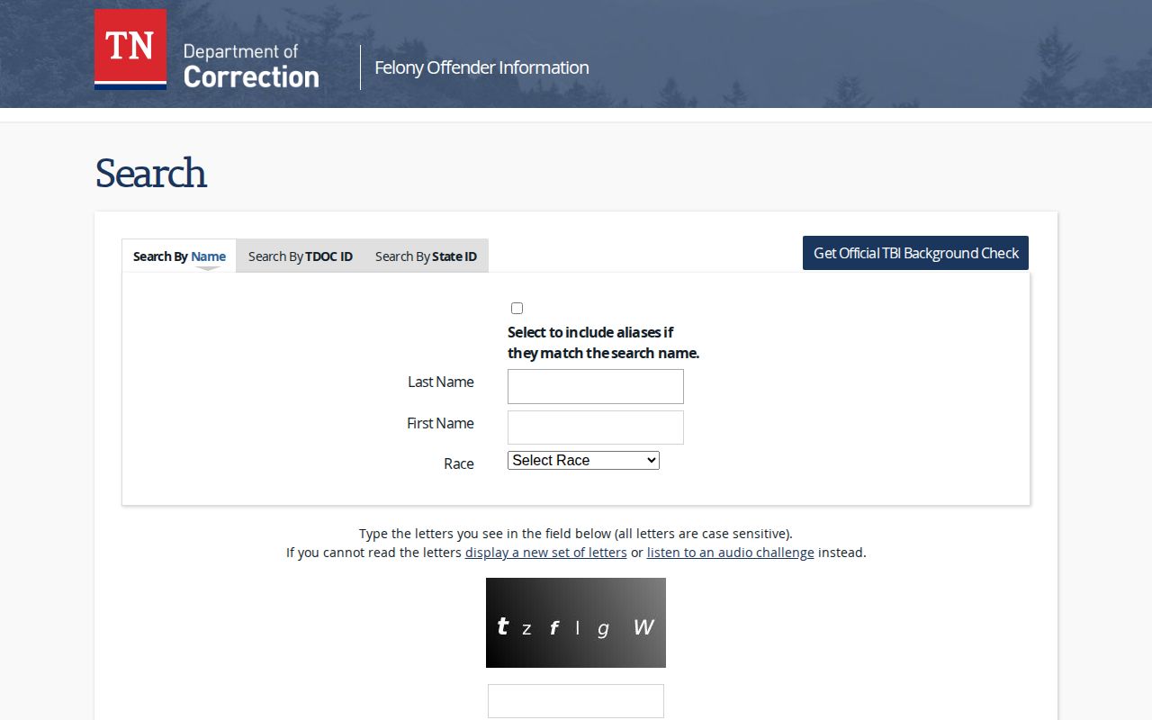 TDOC offender search for Maury County released inmate records