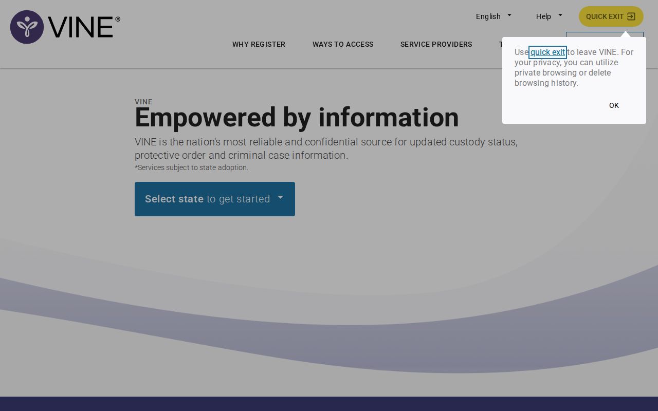 Maury County VINELink release check and Tennessee notification interface